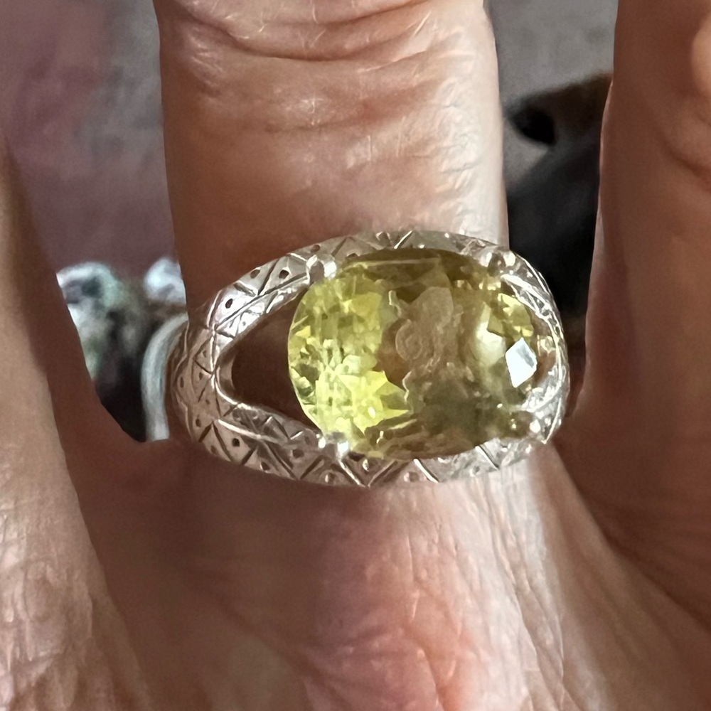 Sterling silver, gemstone ring